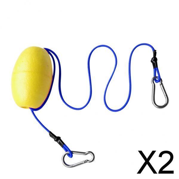 2xKayak Tow Throw Line Floating Accessory Leash Yellow + Blue