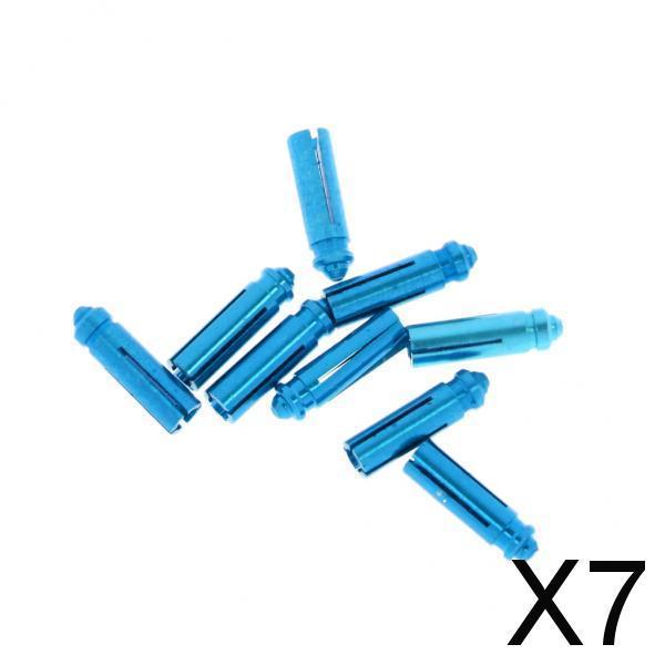 7xSet of 9 Pieces Anodised Aluminum Dart Flight Savers / Protectors Blue