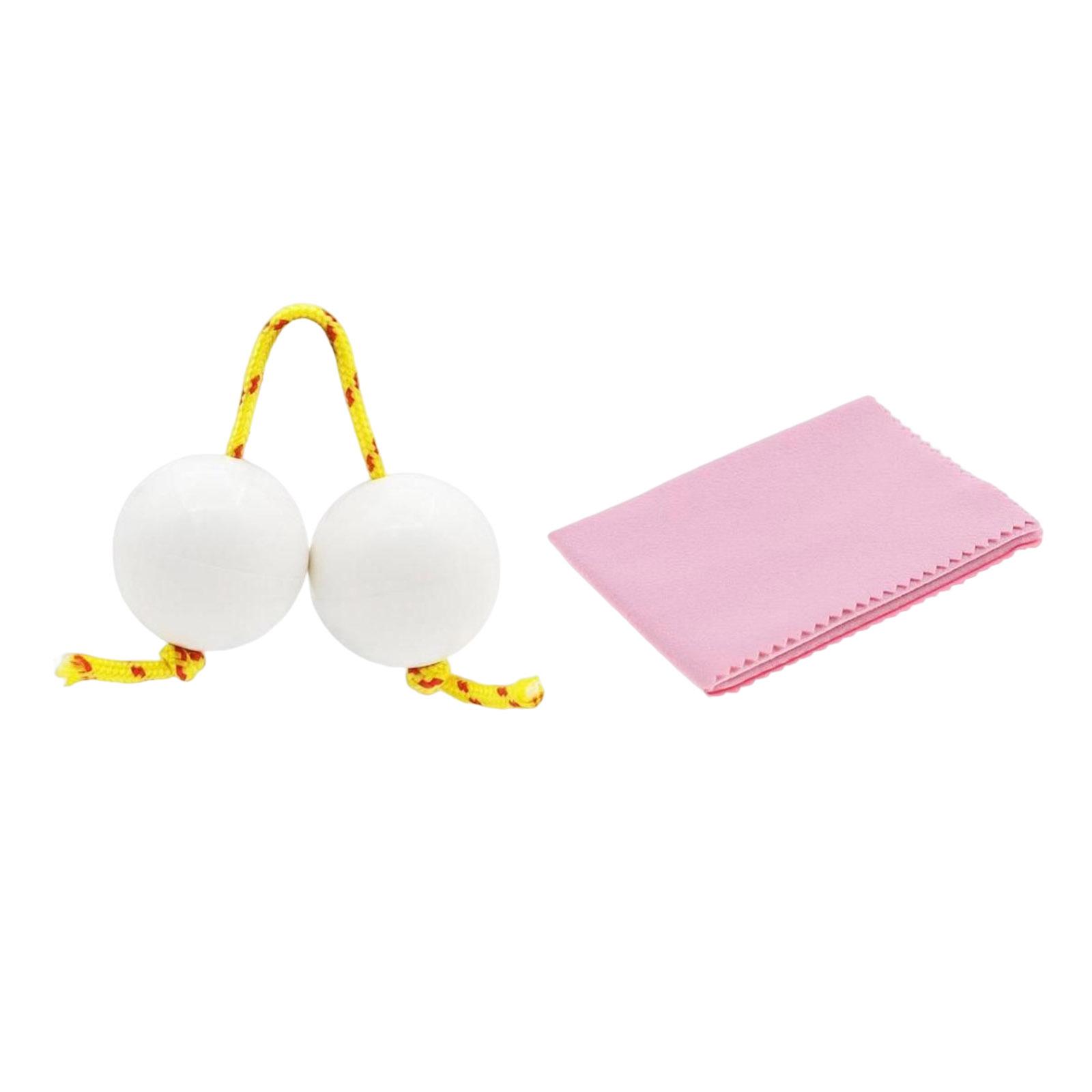 Fingertip Ball Drum Ball Kashaka Instrument  White Rattle Pink Cloth