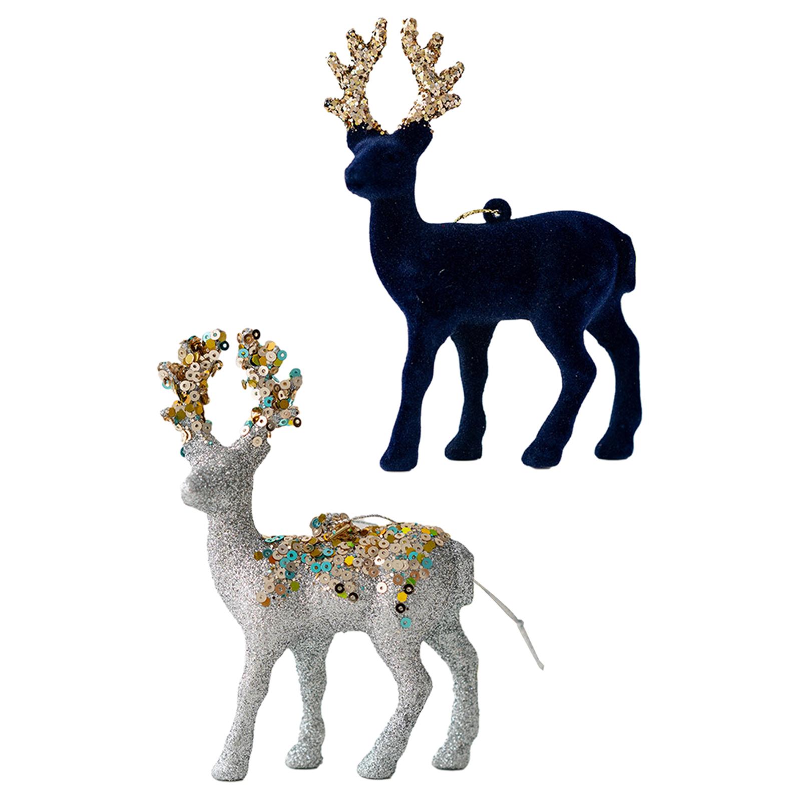 2Pcs Elk Christmas Tree Decoration for Xmas Tree 