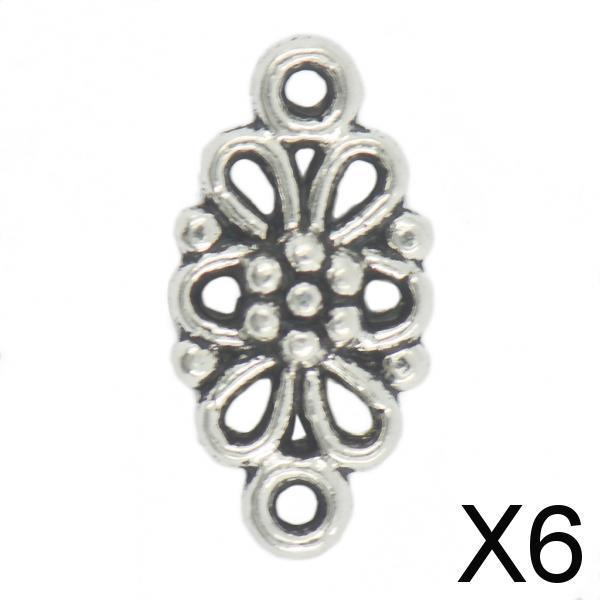 6x50x Tibetan Silver Daisy Filigree Diamond Pattern Connector Jewelry DIY