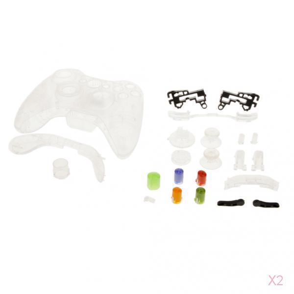 Full Housing Button Case Mod Kit Replacement for  360 Controller Clear