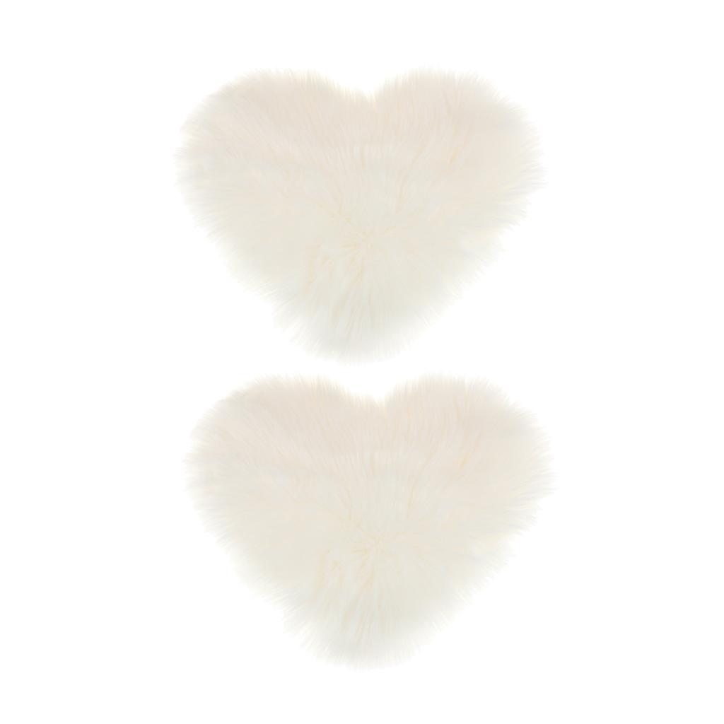 2xArtificial Wool Soft Plush Sofa Pillow Case Cushion Cover White