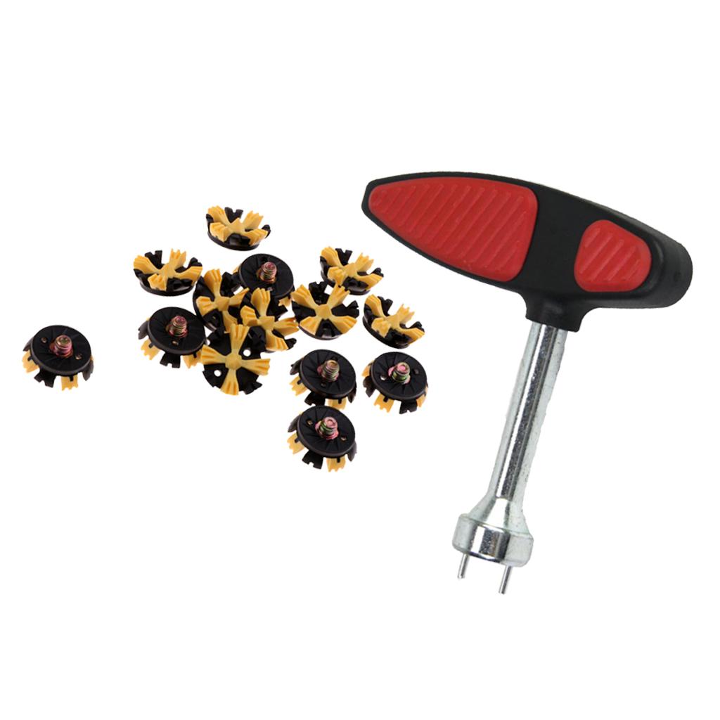 14 Pieces Replacement Golf Shoe Spikes Cleat Metal Screw & Wrench Puller