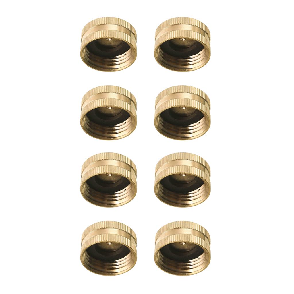 8Pack Garden Hose Brass Hose Cap with Washers, 3/4"