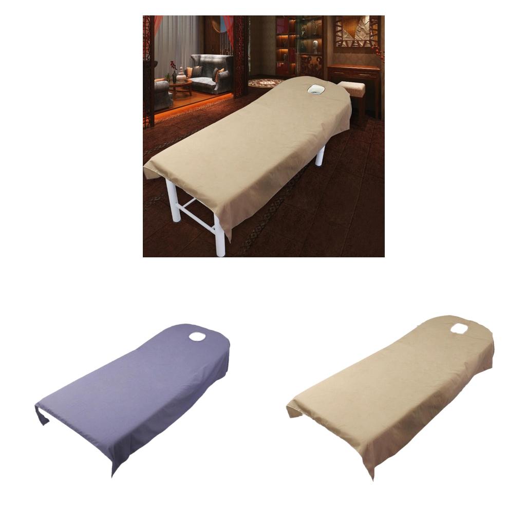 2pcs SPA massage treatment bed cover Purple/Camel