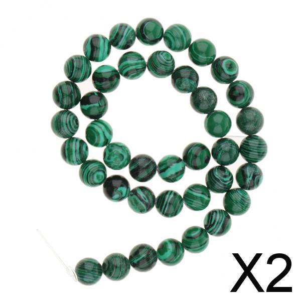 2xHandmade Gem Semi Precious Gemstone Loose Round Beads Stretch Bracelet 10mm