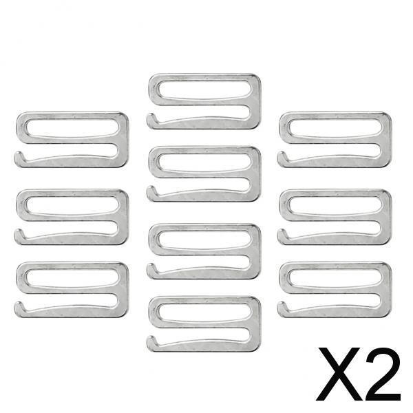 2x10pcs Alloy Replacement Bra Strap Slide Hooks Fig 9 Lingerie Adjuster 25mm