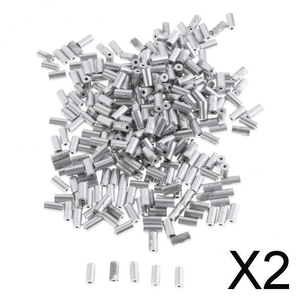 2x100x Fishing Single Barrel Aluminium Crimp Fishing Tackle Connector 1.4mm