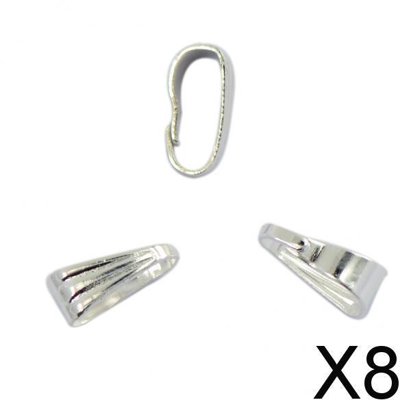 8x100Pcs 8mm Spring Bail Connector Clasp Pendant Findings DIY Jewelry Silver