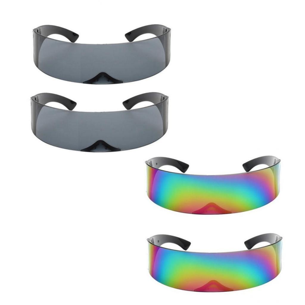 4x Women Mens Futuristic Sunglasses Narrow Flat Top Sun Glasses Eyewear