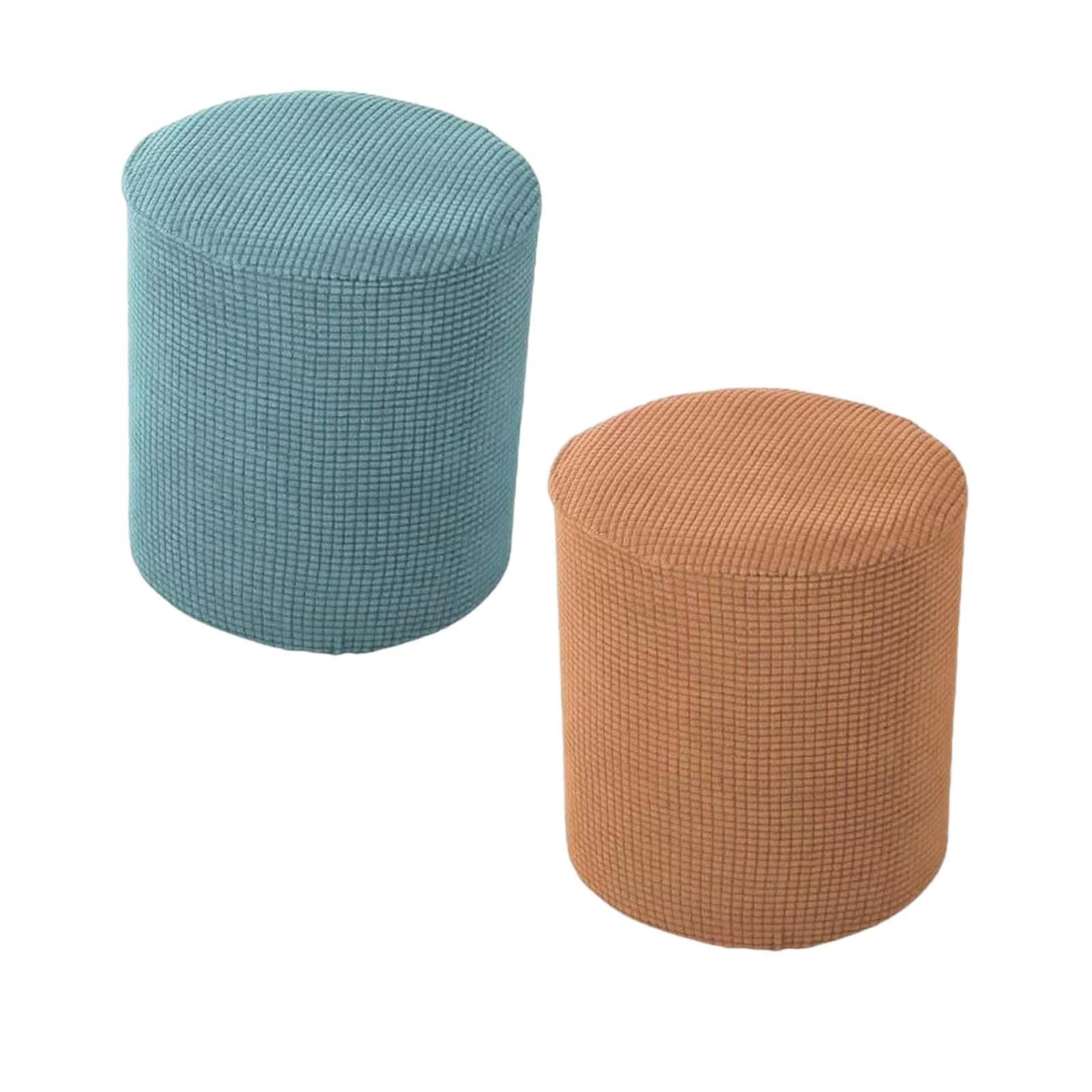 2 x Ottoman Slipcover Footstool Protector Covers Stool Covers Stretch 