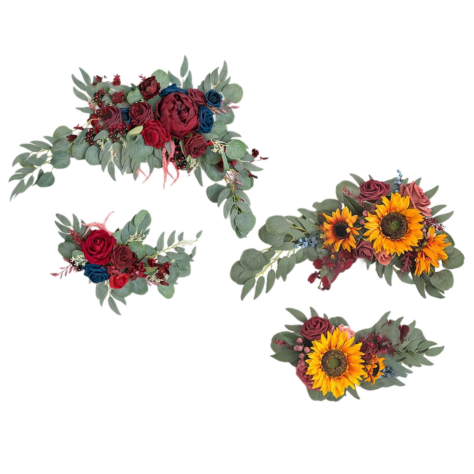 Artificial Flower Swag Hanging for Party  Yellow Red Red