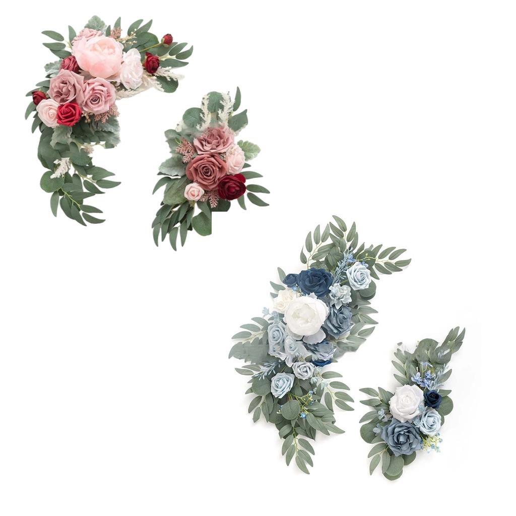 Artificial Flower Swag Green Leaves for Wedding  Pink Red White Blue