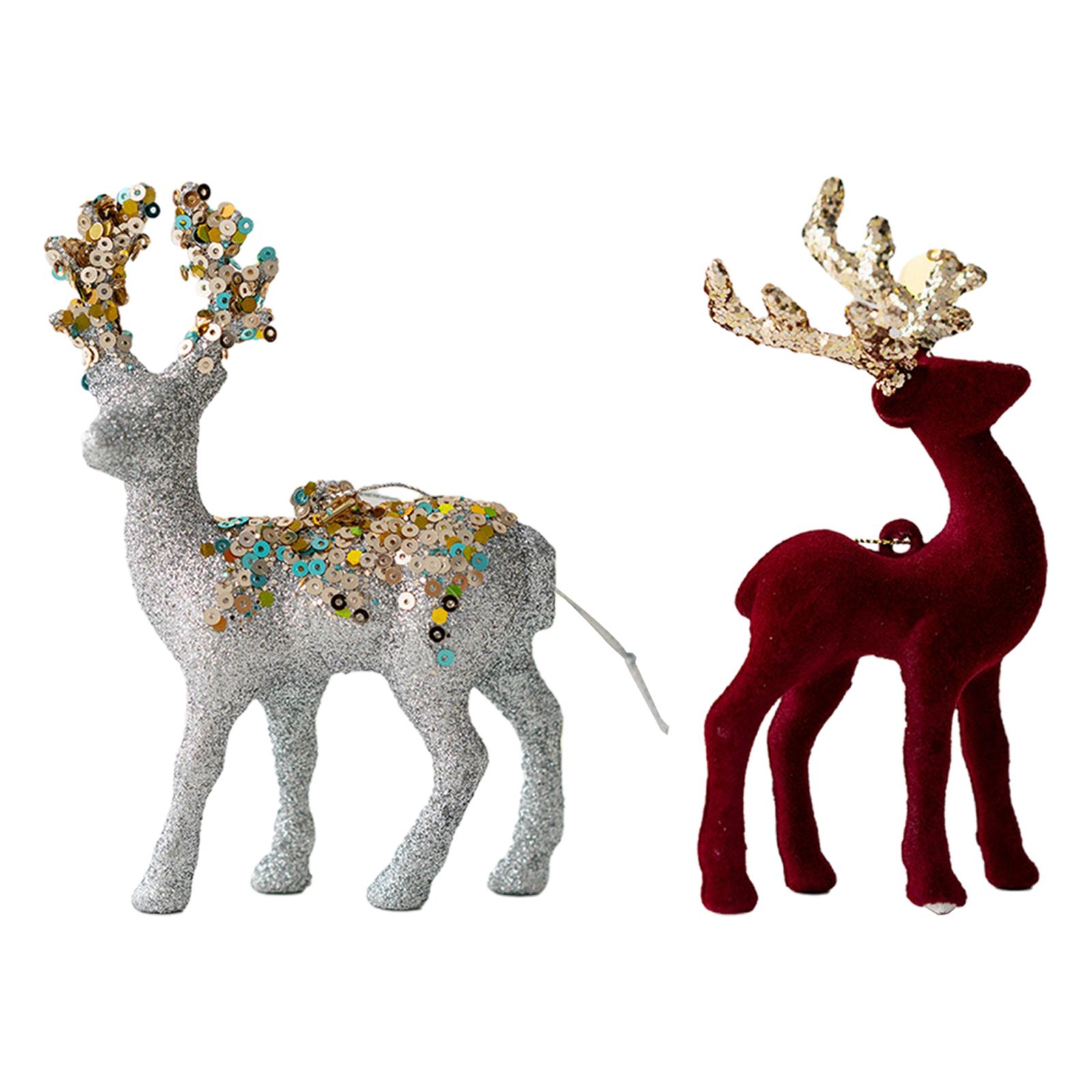 2Pcs Elk Christmas Tree Decoration for Xmas Tree 