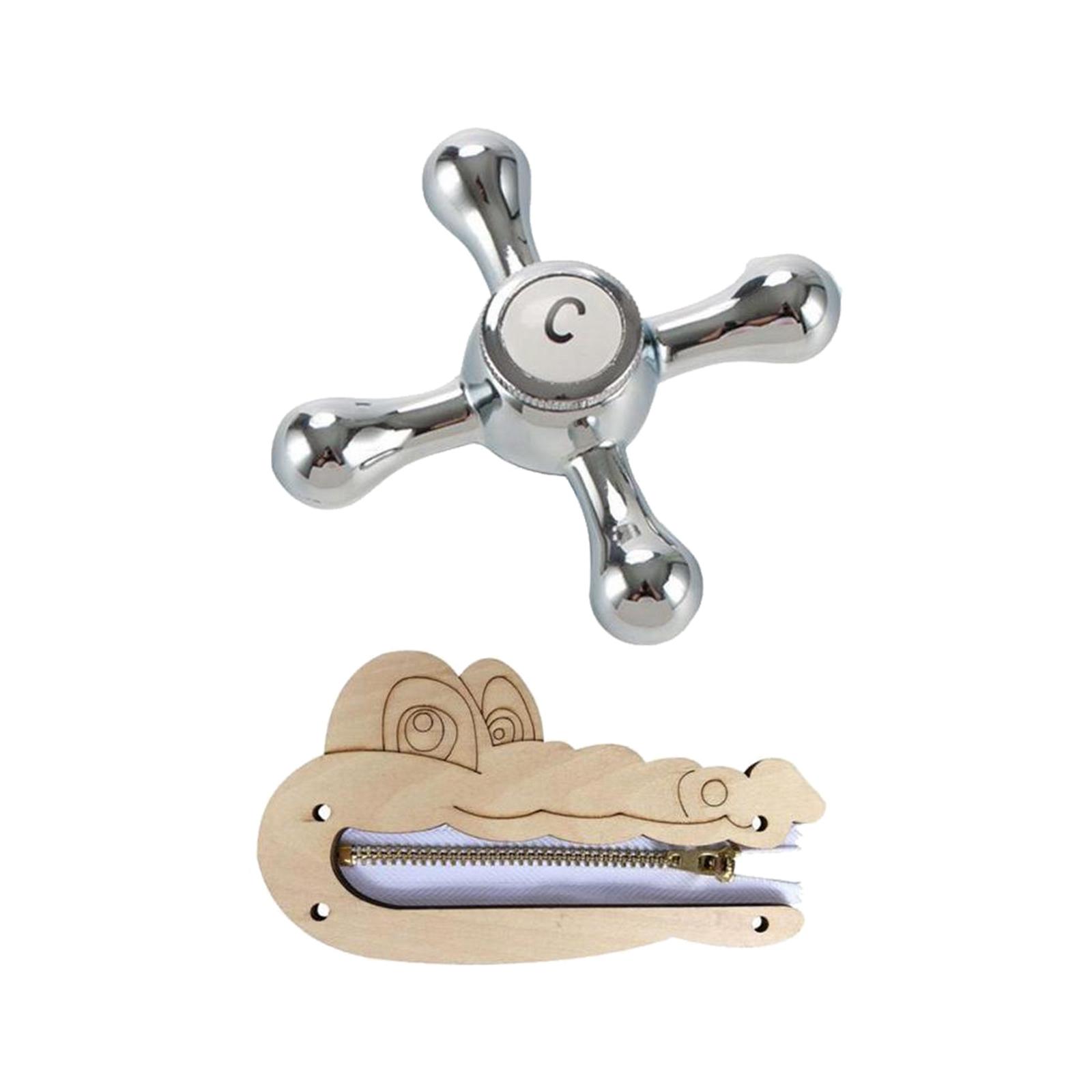 2pcs Montessori Busy Board Activity Toys Kids Handwheel and Zipper