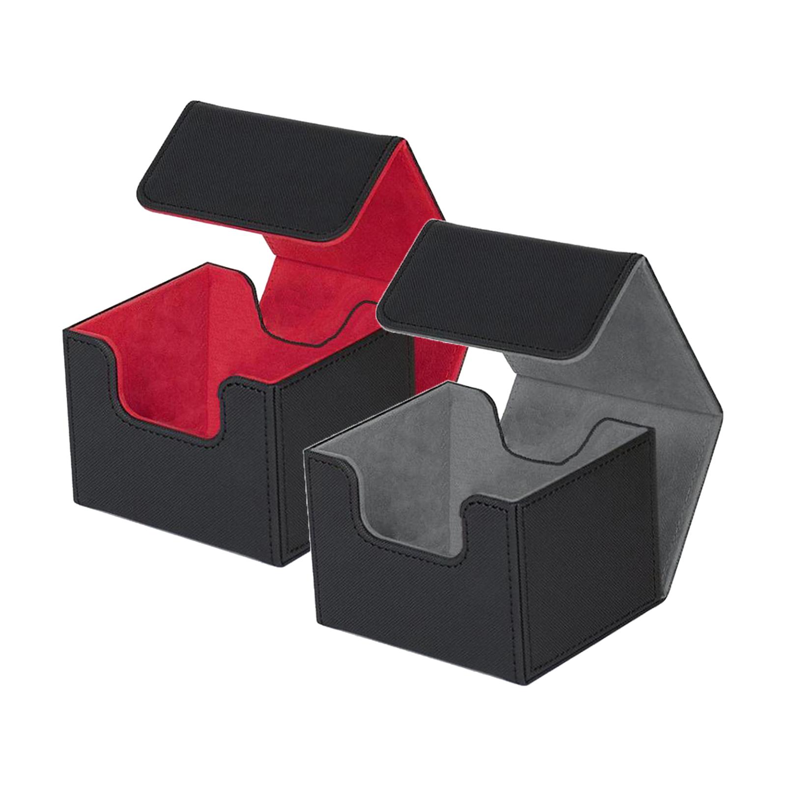 2Pieces Card Deck Box Game Card Case Red and Gray