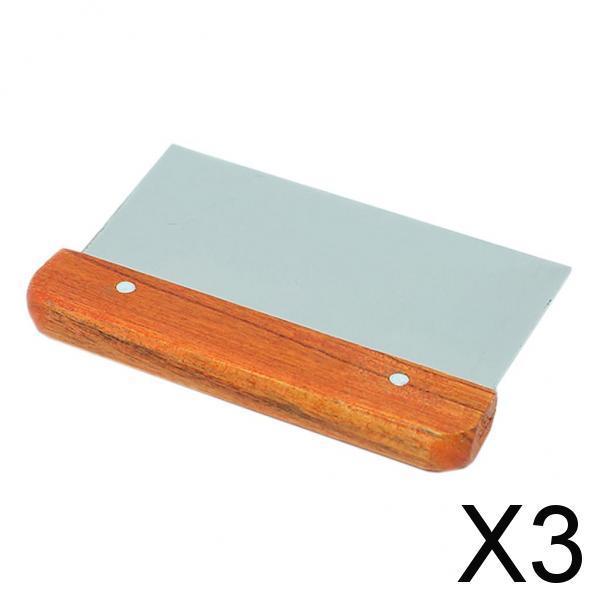3xHardwood Handle Soap Cutter Straight Stainless Wax Dough Slicer Soap Making