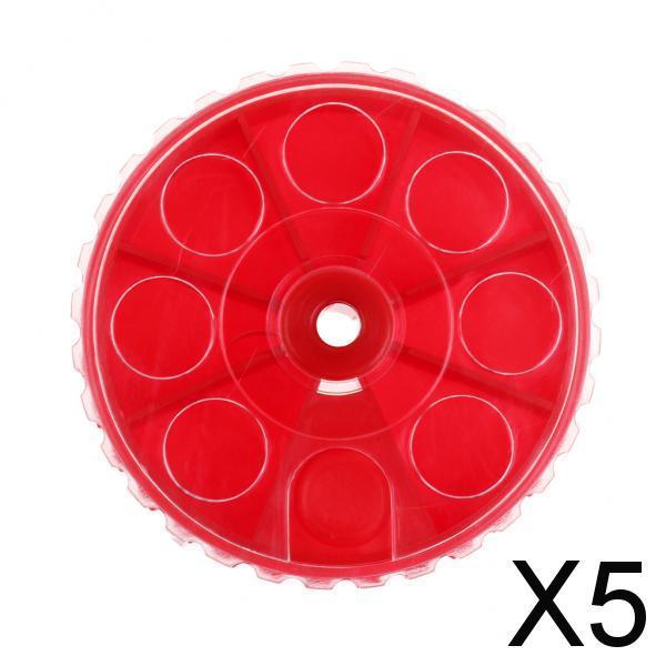 5xPlastic Fishing Sinker Weights Storage Box Portable Terminal Tackle Red