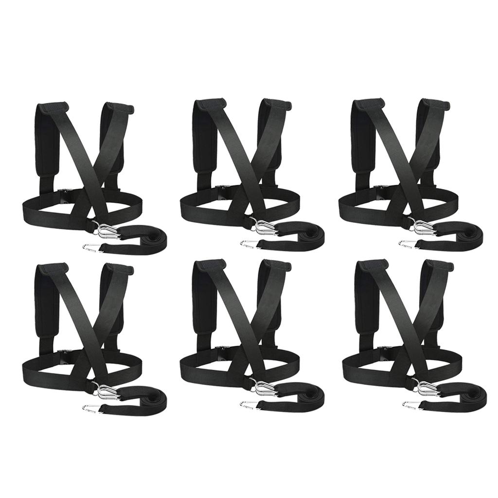6x Sled Harness Tire Pulling Strap Fitness Resistance Training Workout Belt
