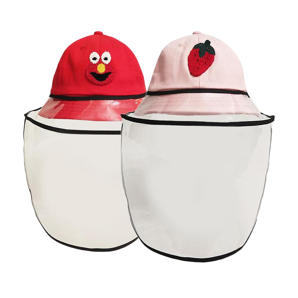 2pcs Baby Double Protection Hat with Face Cover Dustproof Anti-Spitting