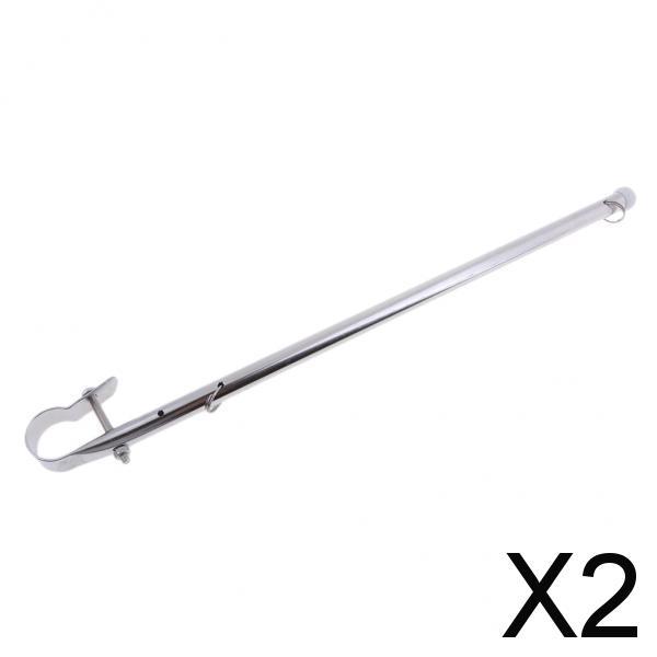 2x39cm Flag Pole Stainless Steel Rail Clamp Mount for Boat Marine