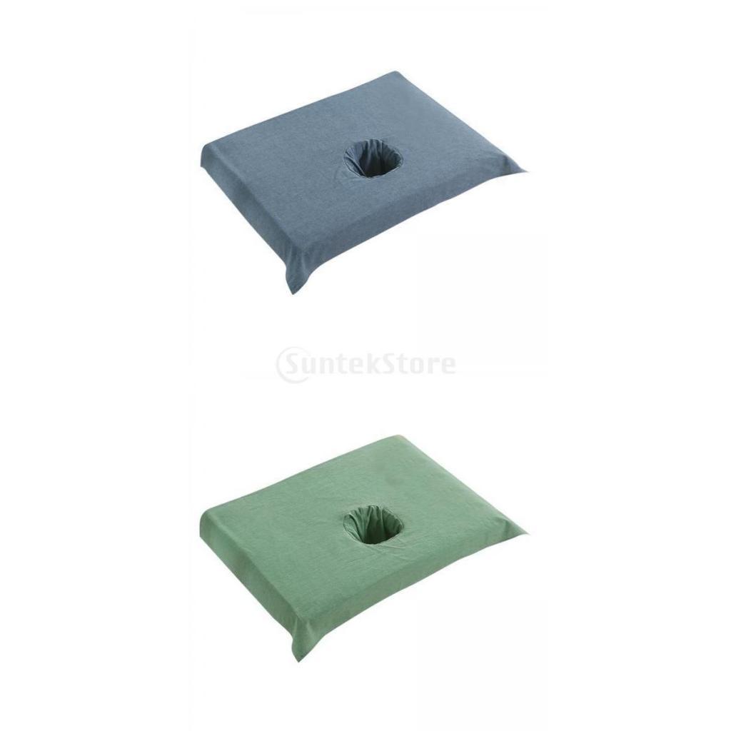 2x Cotton SPA Half Table Cover Beauty Salon Bed Face Hole Towel 