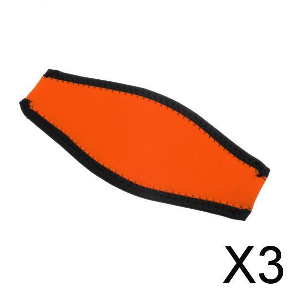 3xScuba Diving Snorkel Mask Neoprene Cover Padded Protection Strap Orange
