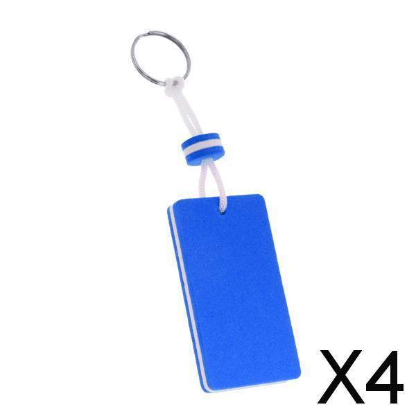 4xYachting Boating Kayaking Floating Key Chain Key Ring-Rectangle Shaped Blue