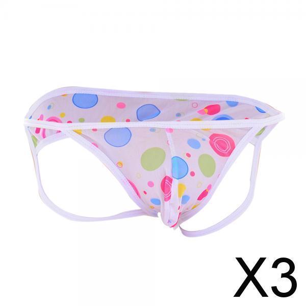 3xMens Open Back Briefs Fine Jockstrap Comfort Plain Sexy Underwear White