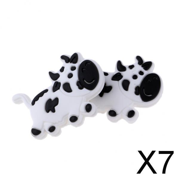 7x2 Pieces Tennis Racquet Shock Absorber Vibration Dampeners White Cow