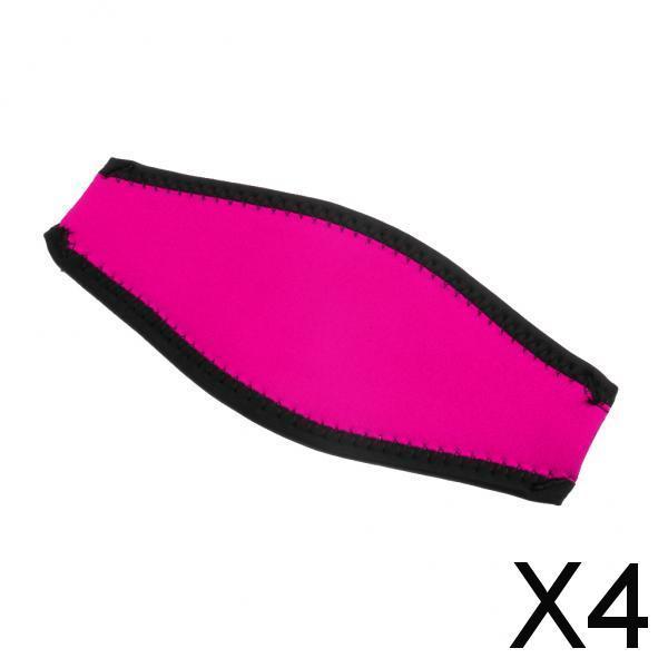 4xScuba Diving Snorkel Mask Neoprene Cover Padded Protection Strap Rose Red