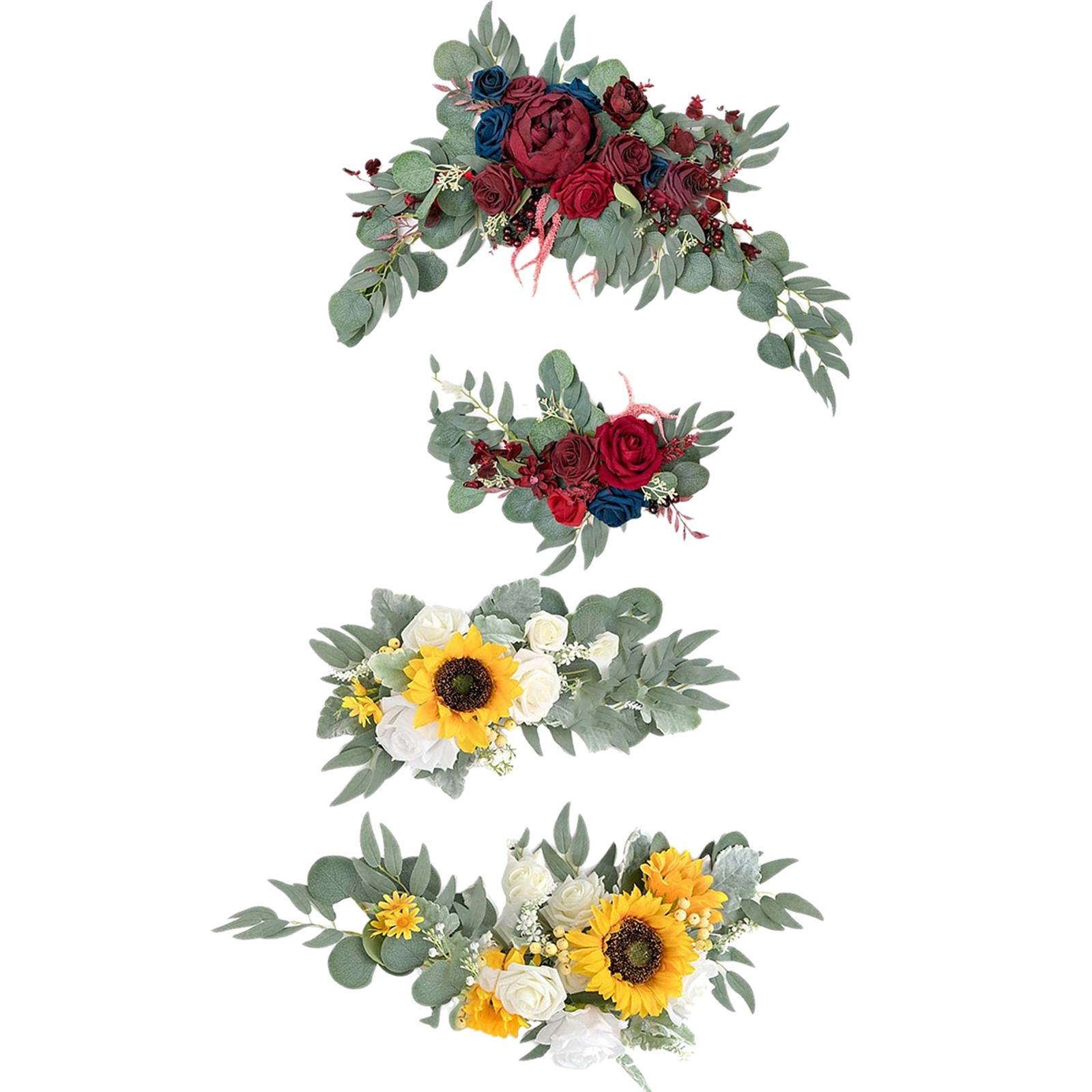 Artificial Flower Swag Hanging for Party  Red Yellow
