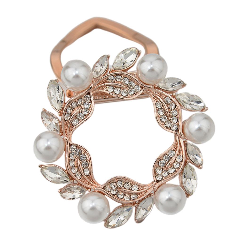 2x Women Ladies Shawl Scarf Clips Faux Pearl Buckle Holder Jewelry Gifts