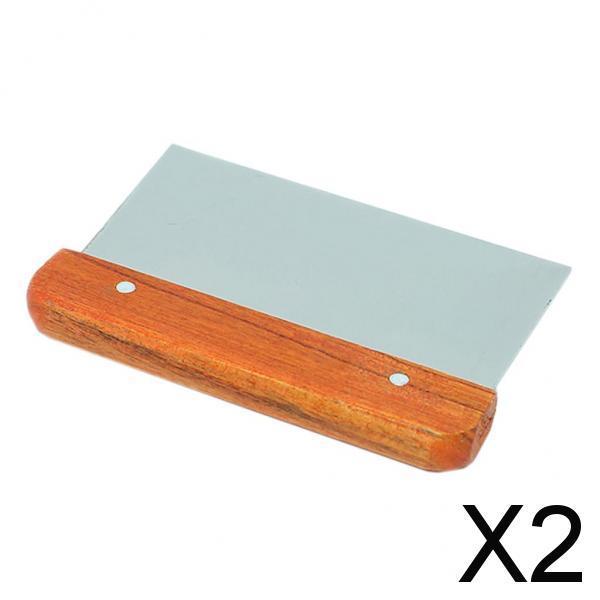 2xHardwood Handle Soap Cutter Straight Stainless Wax Dough Slicer Soap Making