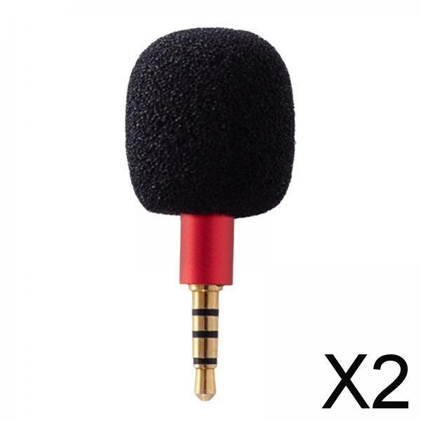 2xMini Condenser Microphone Anti Interference for Cell Phone Red Four Level