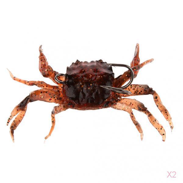 Fishing Tackle Soft Lure Crab Simulation Saltwater Hook Bait Brown