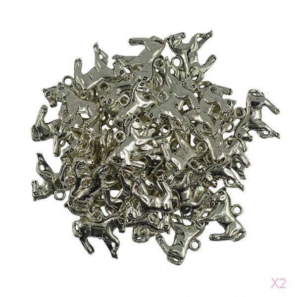 30Pcs Tibetan Silver 3D Equestrian Horse Charms Pendants Jewelry DIY Making