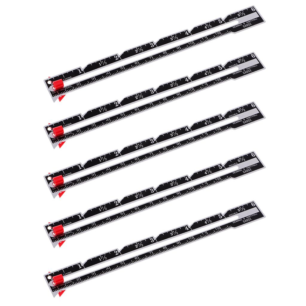 5x Metal Sewing and Knitting Gauge Garment Pattern Dress Making Ruler