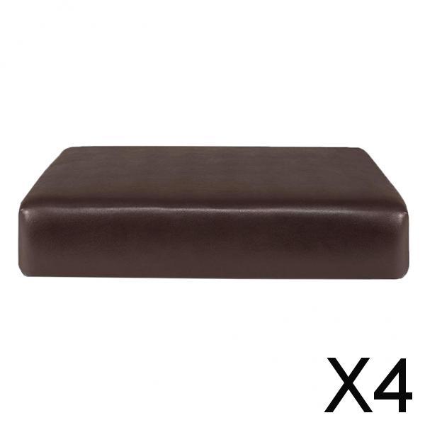 4xWaterproof PU Leather Sofa Seat Cushion Cover Protector Coffee_1 Seater