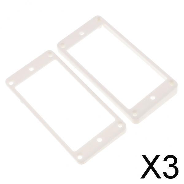 3xHumbucker Pickups Frames Mounting Rings for LP Electric Guitar White