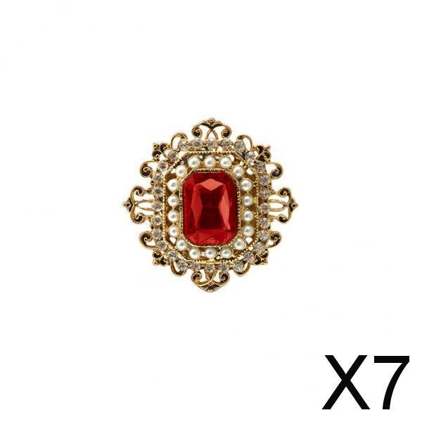 7xRetro Victorian Crystal  Flower Brooch Pin Ladies Accessories Gift #2