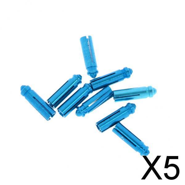 5xSet of 9 Pieces Anodised Aluminum Dart Flight Savers / Protectors Blue