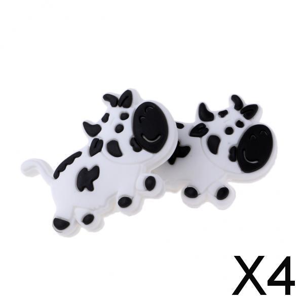 4x2 Pieces Tennis Racquet Shock Absorber Vibration Dampeners White Cow