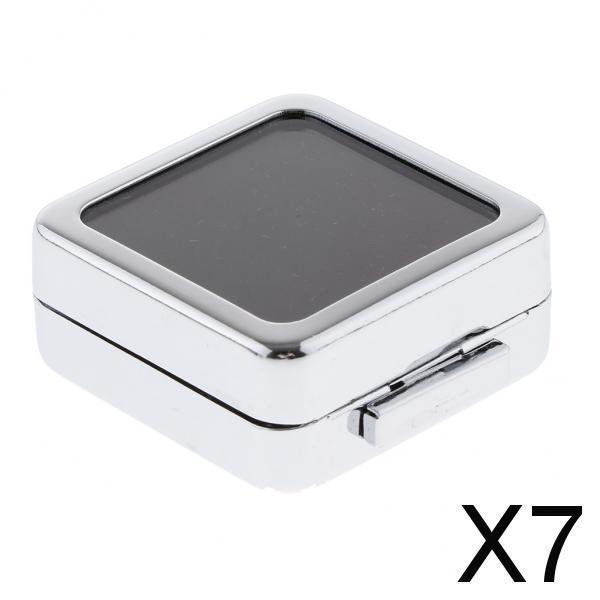 7xMetal Jewelry Gift Box Loose Diamond Box Jewelry Organizer Polish Silver