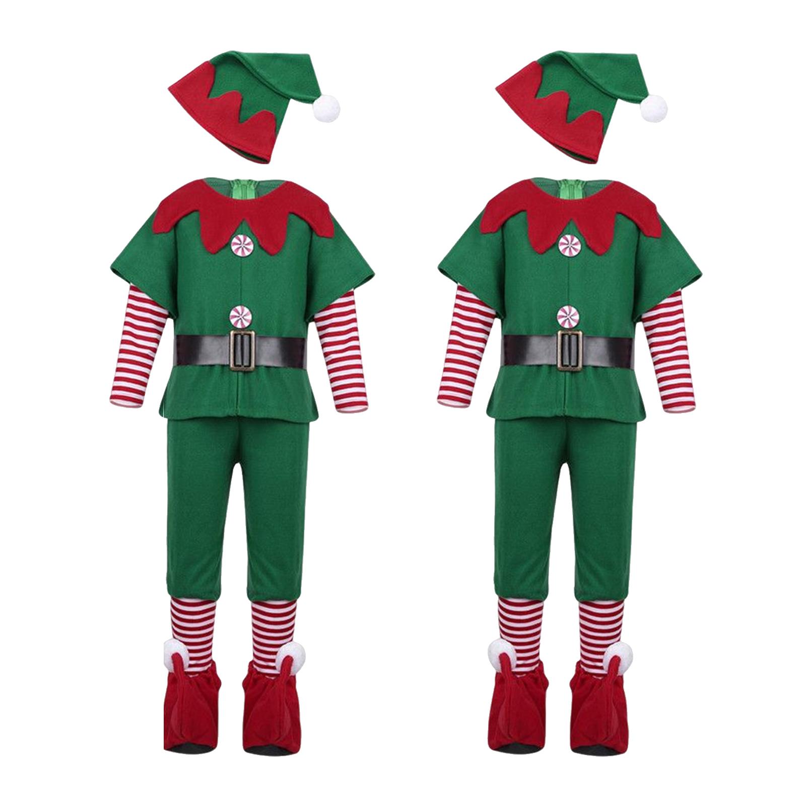 Elf Christmas Costume Clothes Cosplay Party Xmas 2pcs Men 170cm