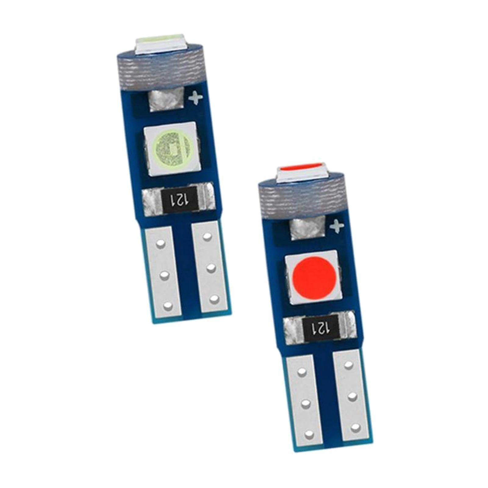 2pcs Car Motorcycle LED Dashboard Light T5 3SMD Indicator Fit