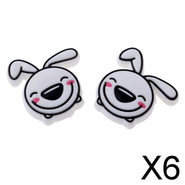 6x2 Pieces Tennis Racquet Shock Absorber Vibration Dampeners White Rabbit