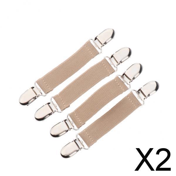 2xStainless Steel Mitten Clip Elastic Glove Clips for Kids Toddler Beige