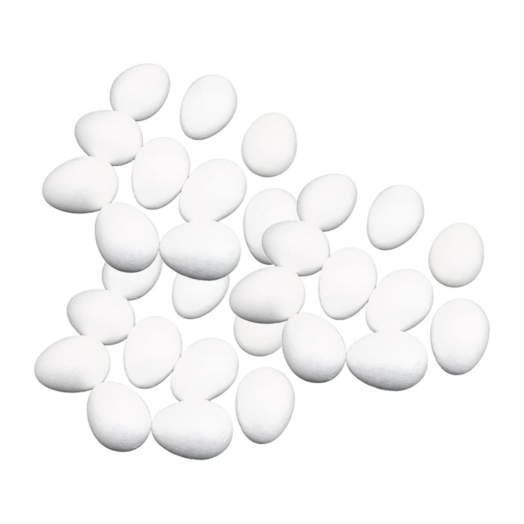 30Pcs White Modelling Craft DIY Painting Polystyrene Foam Eggs 8cm